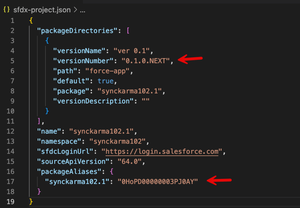 version number package def