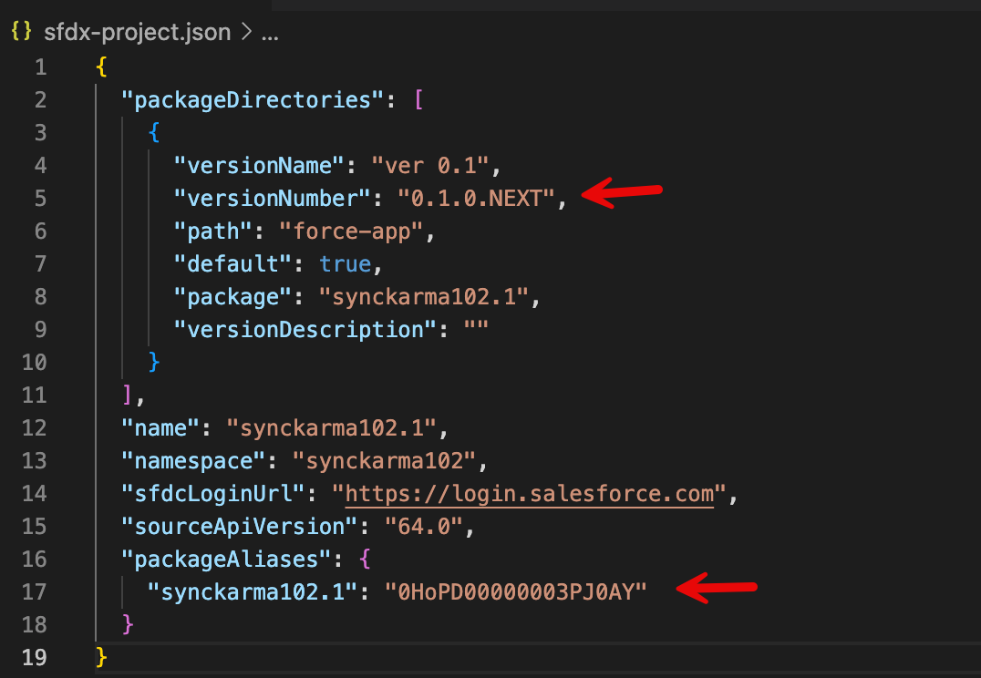 version number package def
