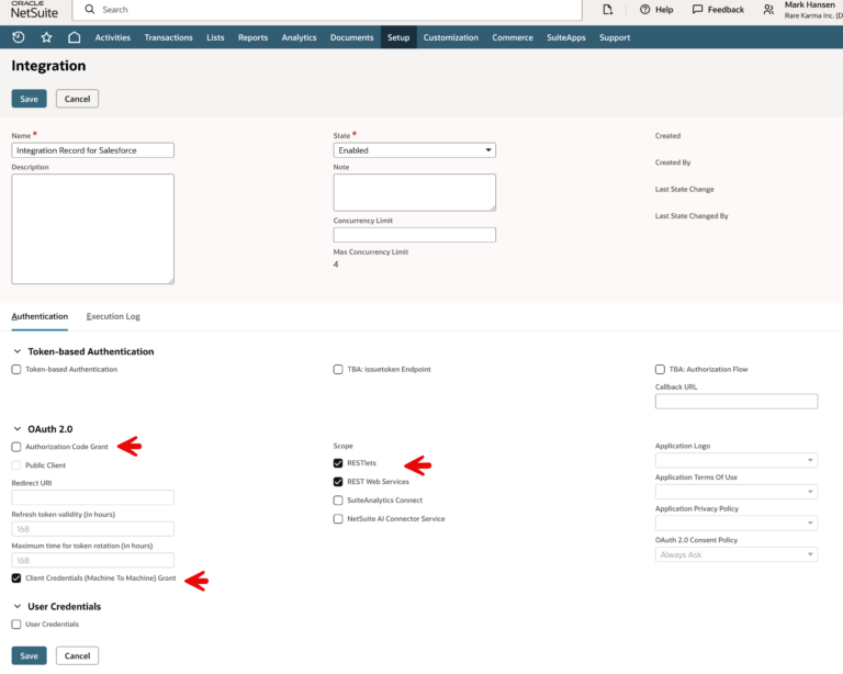 create integration record