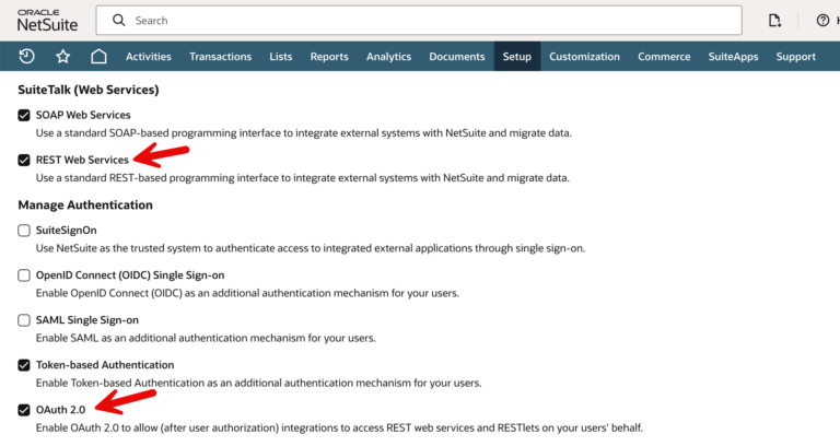 rest enablement in netsuite