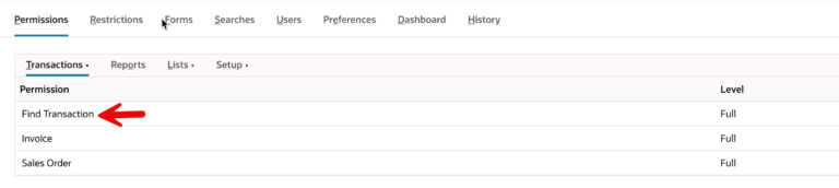find transaction required for search